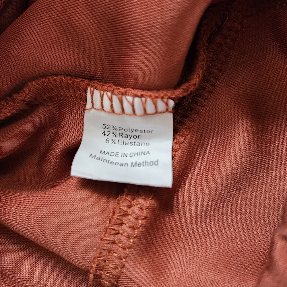 NEW Autumn Rust Wide-Leg Draw-string Lounge Pants - Picture 4 of 4